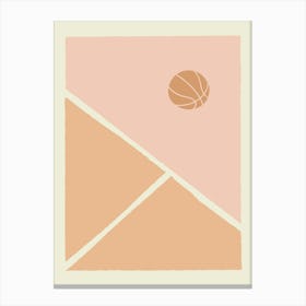 Boho Retro Sports 5 Basketball Court 4 Canvas Print