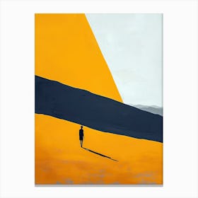 Man Walking In The Desert, Minimalism 2 Canvas Print