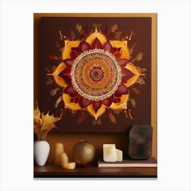 Distinctive boho art.Golden Harvest Mandala.1 Canvas Print