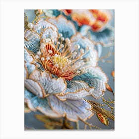 Embroidered Flowers 42 Canvas Print