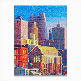 Bridgeport, City Us  Pointillism Canvas Print