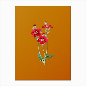 Vintage Chilian Guem Flower Botanical on Sunset Orange Canvas Print