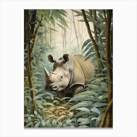 Rhino Exploring The Forest 8 Canvas Print