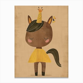 Unicorn Princess Mustard Muted Pastels Canvas Print