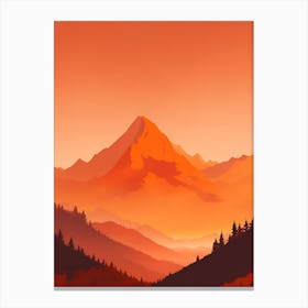 Misty Mountains Vertical Composition In Orange Tone 218 Canvas Print