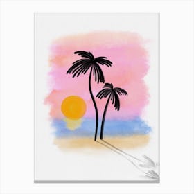 Watercolor sunset Canvas Print