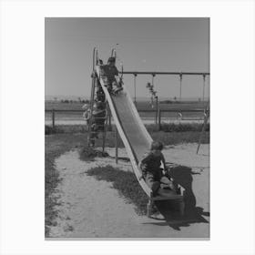 Untitled Photo Possibly Related To Children Playing On Slide At Fsa (Farm Security Administration) Labor Camp 1 Canvas Print