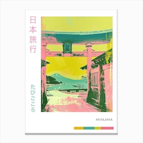 Miyajima Japan Retro Duotone Silkscreen Poster 7 Canvas Print