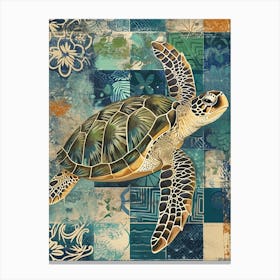 Sea Turtle Tile Collage 1 Canvas Print