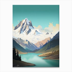 Chamonix Mont Blanc   France, Ski Resort Illustration 1 Simple Style Canvas Print