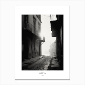 Poster Of Gaeta, Italy, Black And White Photo 1 Canvas Print