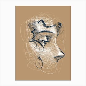 Drawing Of A Woman's Face 1 Canvas Print