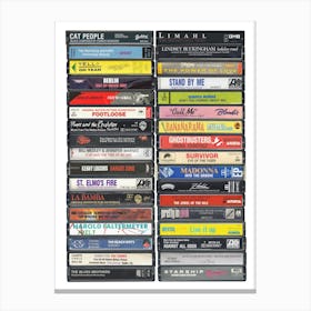 1980s Movie Songs Cassette Print Canvas Print