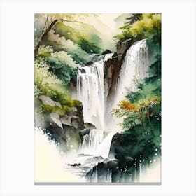 Shiraito Falls, Japan Water Colour  Canvas Print