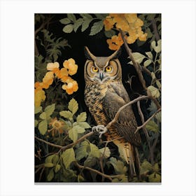 Dark And Moody Botanical Owl 2 Canvas Print