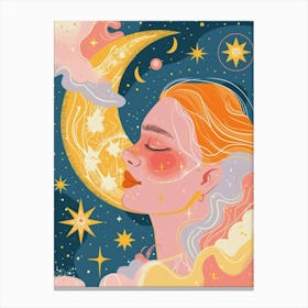 Moon And Stars 2 Canvas Print