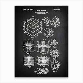 Rubik S Cube Spatial Logical Toy Game Room Art Rubik Game Game Art Game Blueprint Game Decor Rubik Cube Patent Print Eg1161 Canvas Print