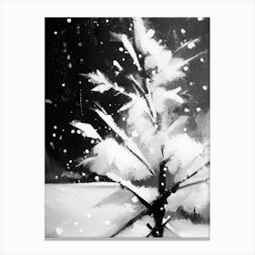 Cold, Snowflakes, Black & White 5 Canvas Print
