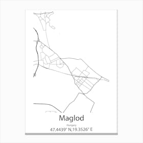 Maglod,Hungary Minimalist Map Canvas Print