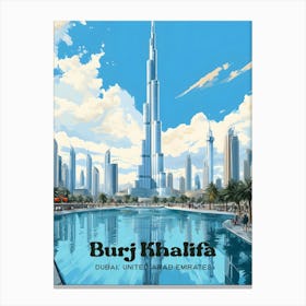 Burj Khalifa Dubai Cityscape Modern Travel Art Canvas Print