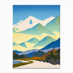 Coronet Peak, New Zealand Midcentury Vintage Skiing Poster Canvas Print