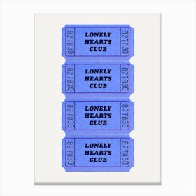 Lonely Hearts Blue Canvas Print