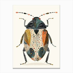 Colourful Insect Illustration Pill Bug 11 Canvas Print