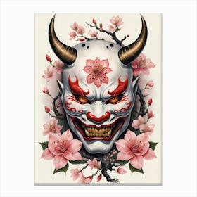 Floral Irezumi The Traditional Japanese Tattoo Hannya Mask (29) Canvas Print