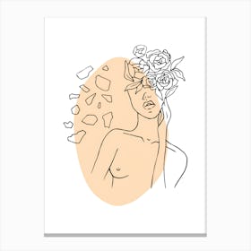 Woman With Flowers On Her Head 7 Canvas Print