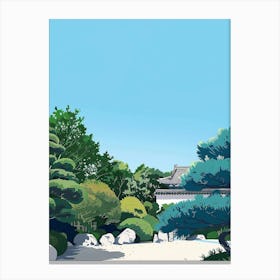 Nijo Castle Kyoto 1 Colourful Illustration Canvas Print