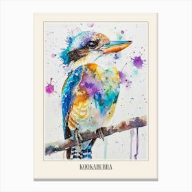 Kookaburra Colourful Watercolour 4 Poster Canvas Print