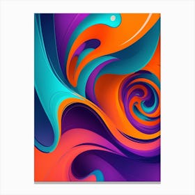 Abstract Colorful Waves Vertical Composition 72 Canvas Print