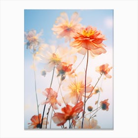 Flowers Against Blue Sky Canvas Print