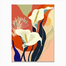 Colourful Flower Illustration Calla Lily 4 Canvas Print