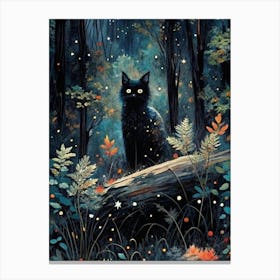 Black Cat In The Forest Stampe su tela