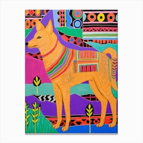 Maximalist Animal Painting Dingo 1 Canvas Print