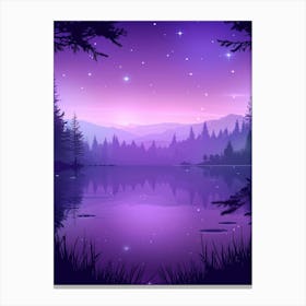 Lake At Night Canvas Print