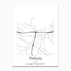 Pirkkala,Finland Minimalist Map Canvas Print