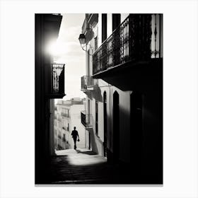 Malaga, Spain, Mediterranean Black And White Photography Analogue 2 Canvas Print