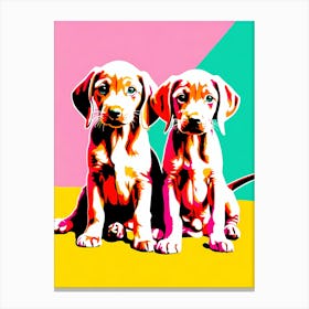 Weimaraner Pups, This Contemporary art brings POP Art and Flat Vector Art Together, Colorful Art, Animal Art, Home Decor, Kids Room Decor, Puppy Bank - 101 Canvas Print