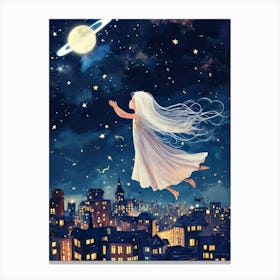 Little Girl In The Sky Canvas Print