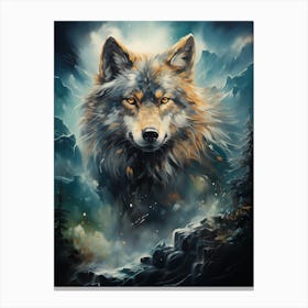 Wolf in the night Canvas Print