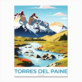 Chile Torres Del Paine Travel Canvas Print