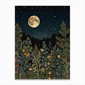 Moonlight In The Meadow Style William Morris 1 Art Print Canvas Print