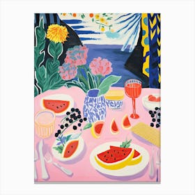 Summer Lunch Food Illustration 2 Canvas Print