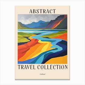 Abstract Travel Collection Poster Iceland 4 Canvas Print