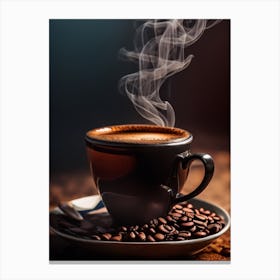 Coffee Cup With Steam Canvas Print