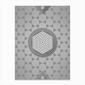 Geometric Glyph Sigil with Hex Array Pattern in Gray n.0099 Canvas Print