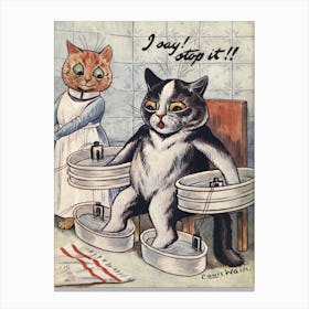 Stop It! Cats, Louis Wain Canvas Print