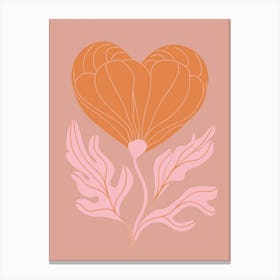 Heart Flower Illustration Canvas Print